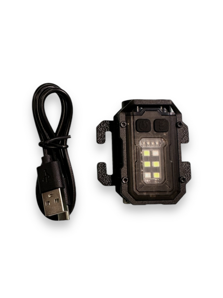 MOLLE Tac Light – USB Rechargeable Multi-Mode Tactical Flashlight with 8 Light Modes, 750mAh Battery, and MOLLE Compatible Backpack Clip for Outdoor, EDC, and Emergency Use