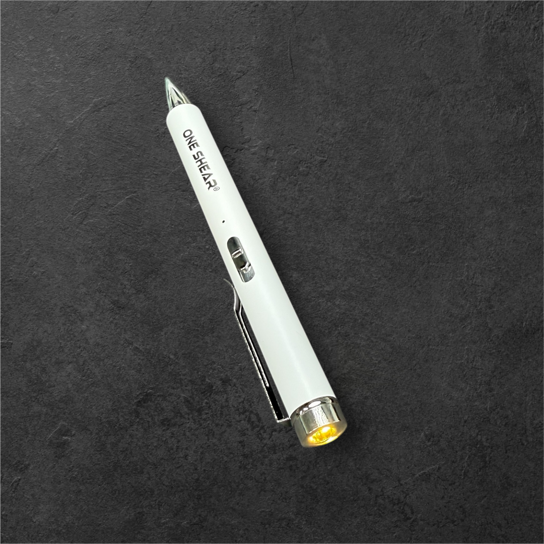 ONE SHEAR® PERRLA Diagnostic Penlight – USB-C Rechargeable Medical Flashlight & Ballpoint Pen with Pupil Gauge